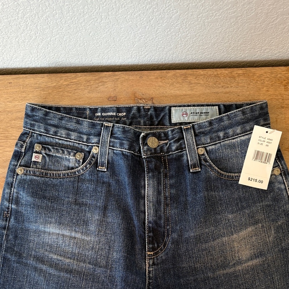 AG Adriano Goldschmied Women's Blue Ankle Jeans Cropped Kick-flare raw hem